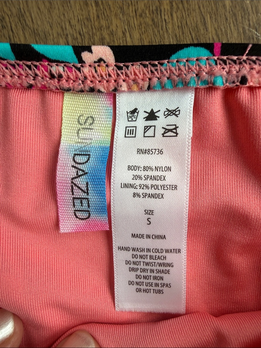 NWT Sundazed Floral Print Peach Bikini Bottom - Women's Swim - Picture 4 of 5